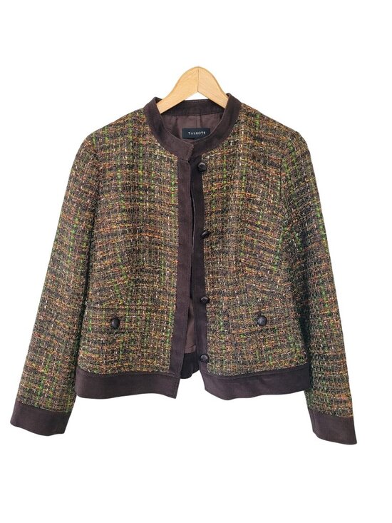 Talbots Jackets & Blazers - Talbots Tweed Blazer Old Money Jacket Womens Sz 8 Velvet Autumn Capsule Workwear